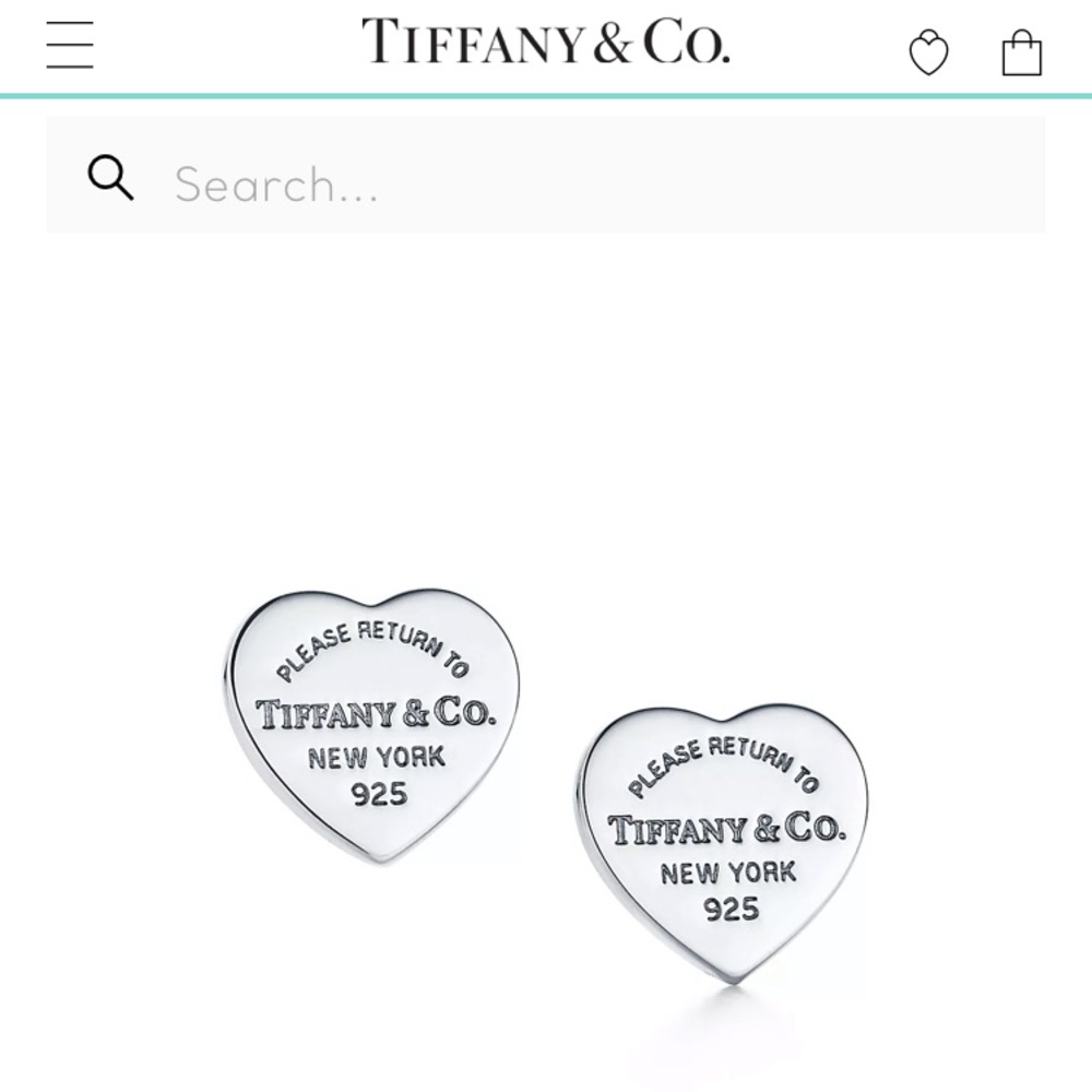 Tiffany Heart Tag Stud Earrings